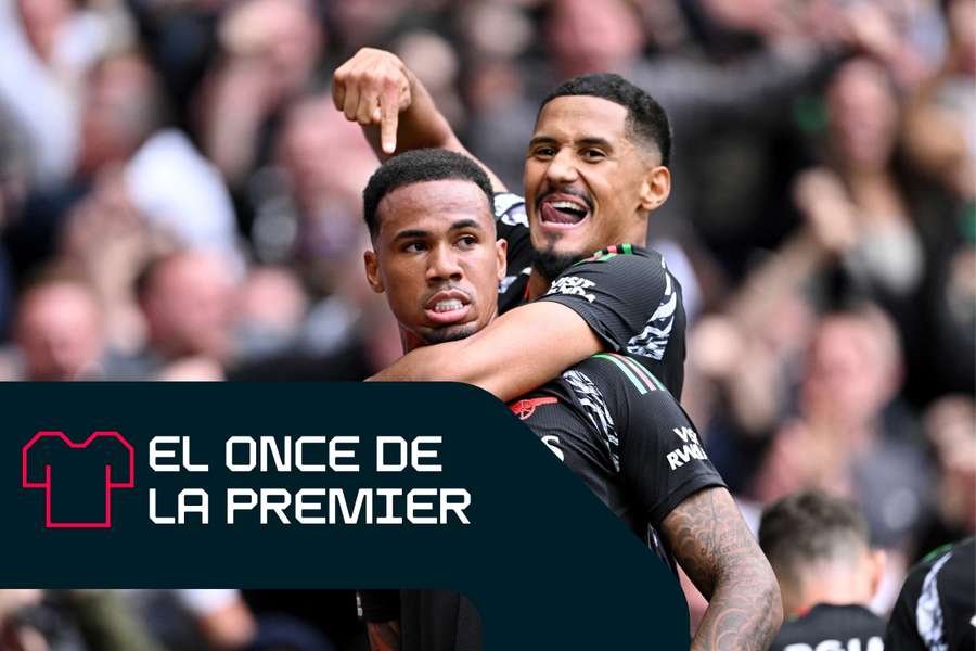 Gabriel celebra su gol en el derbi del norte de Londres.