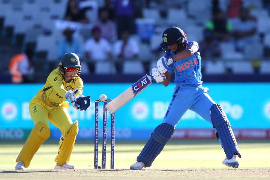 Harmanpreet Kaur in action for India against Australia