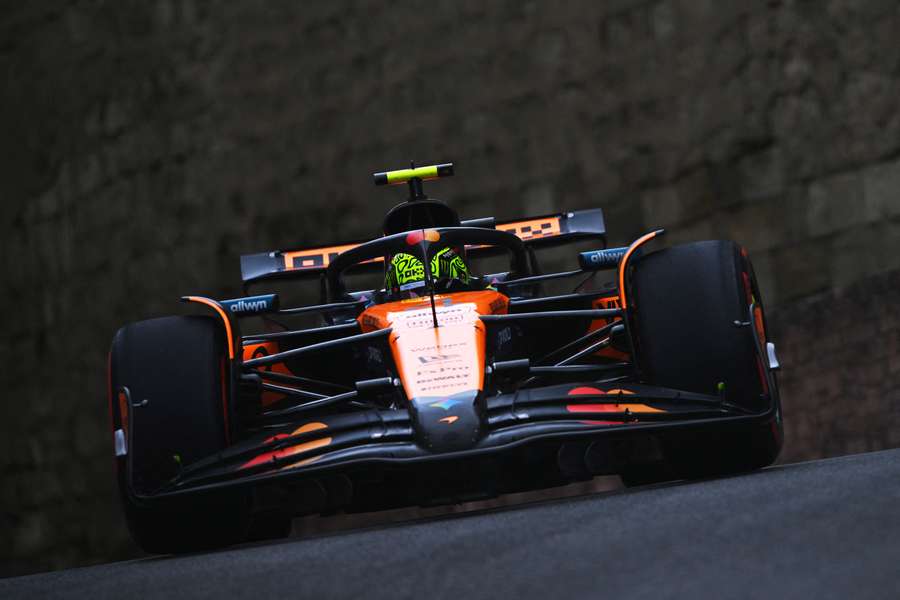 Lando Norris na sessão deste sábado