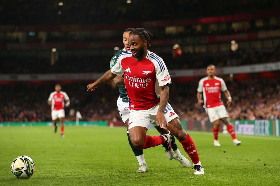 Sterling netted his first goal for Arsenal.