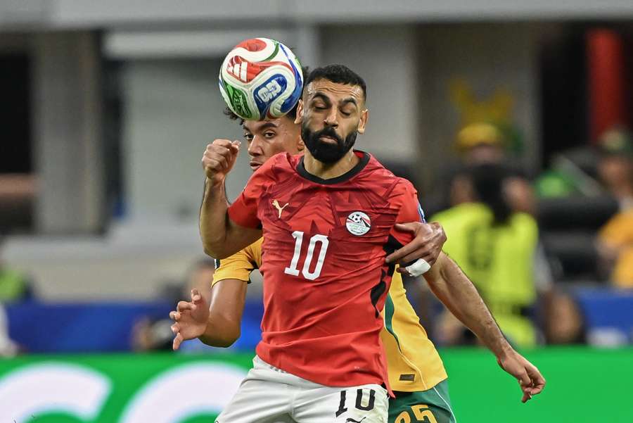 Mohamed Salah dell'Egitto in azione durante il match contro l?Australia