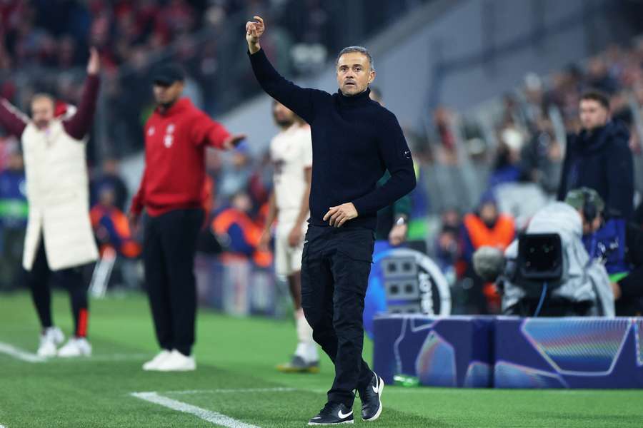 Luis Enrique, en Múnich durante el Bayern-PSG