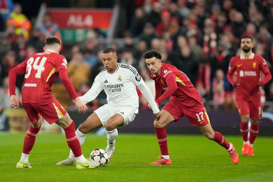 Mbappe in action against Liverpool in the Champions League Mbappe in action against Liverpool in the Champions League