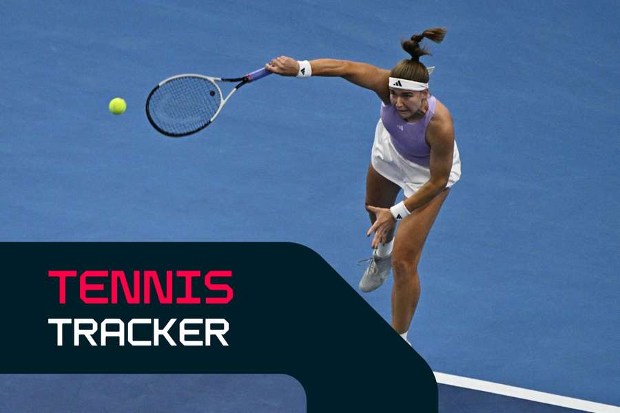 Muchova is in action this morning