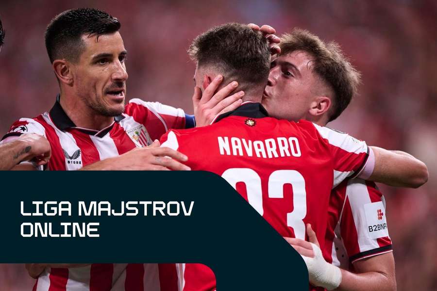 Radosť hráčov Athleticu Bilbao po trojbodovom zápise.