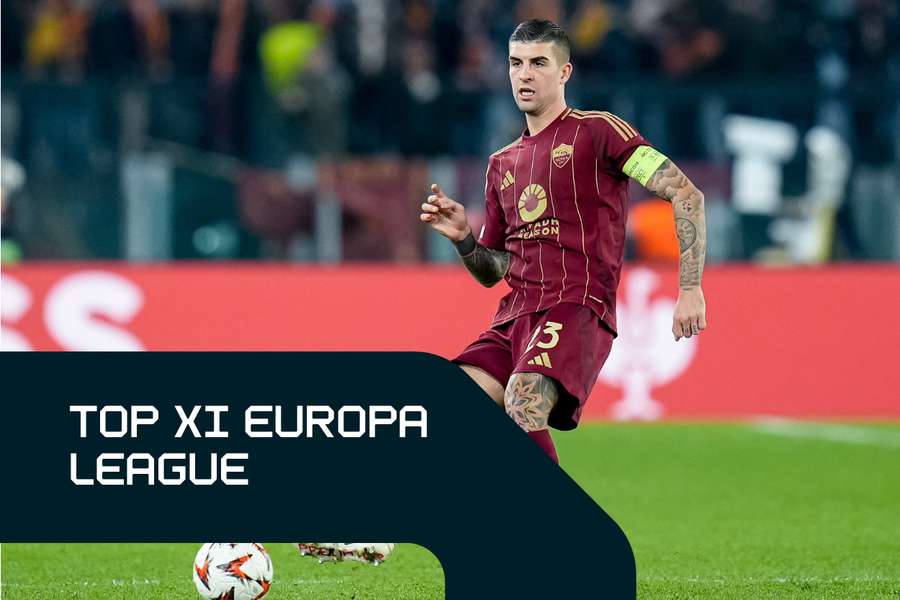 Gianluca Mancini in azione in Europa League