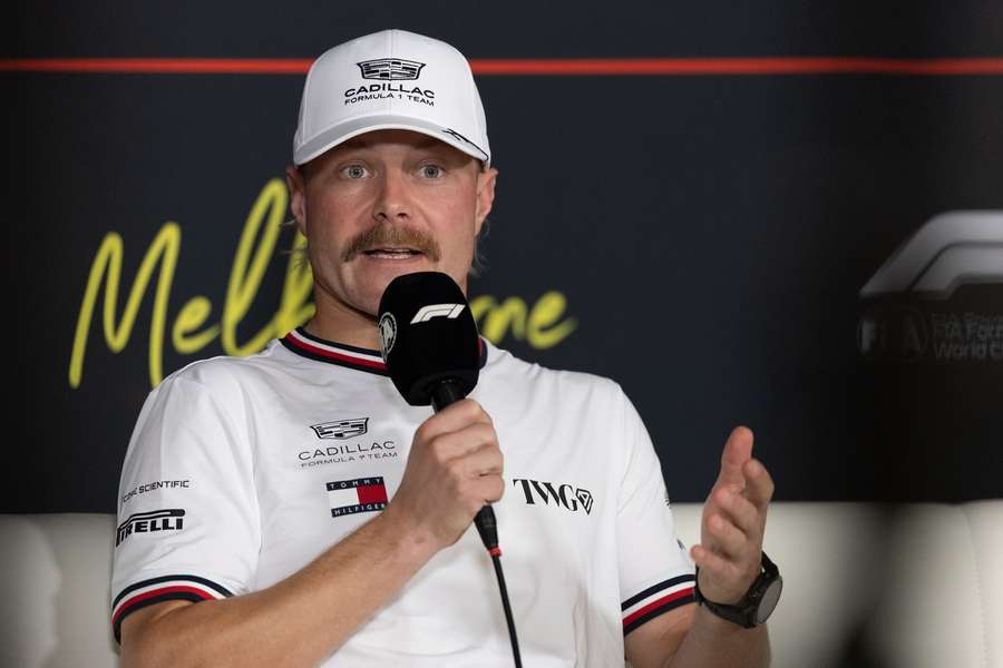 Bottas at a press conference in Melbourne
