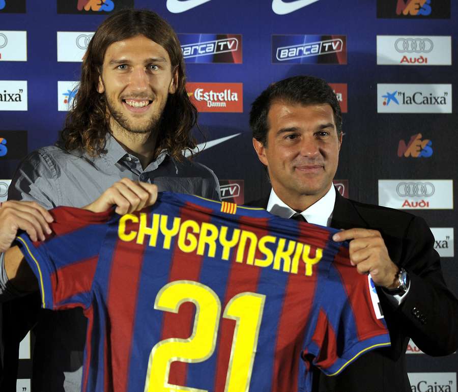 Chihrinski, new coach of Ruben Pardo, with Laporta at his Barca presentation in 2009 Chihrinski, new coach of Ruben Pardo, with Laporta at his Barca presentation in 2009
