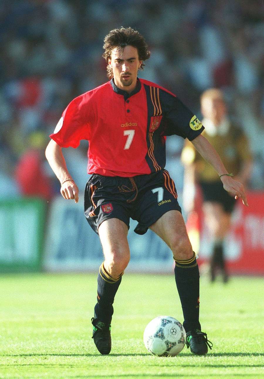 Amavisca, en sus días de jugador internacional con España