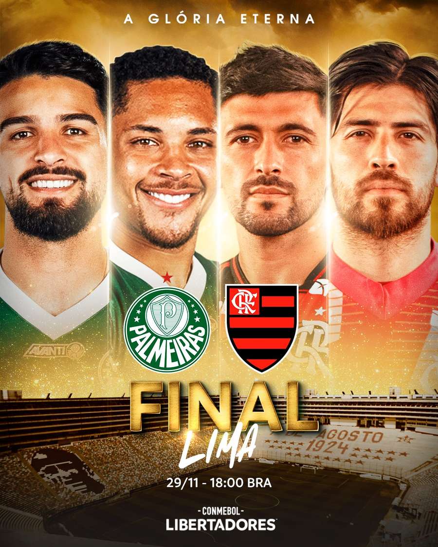 A final entre Palmeiras x Flamengo será no dia 29 de dezembro