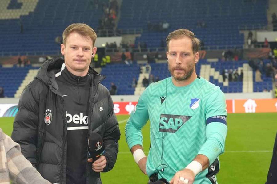 Baumann (r.) und Nübel beim gemeinsamen TV-Interview