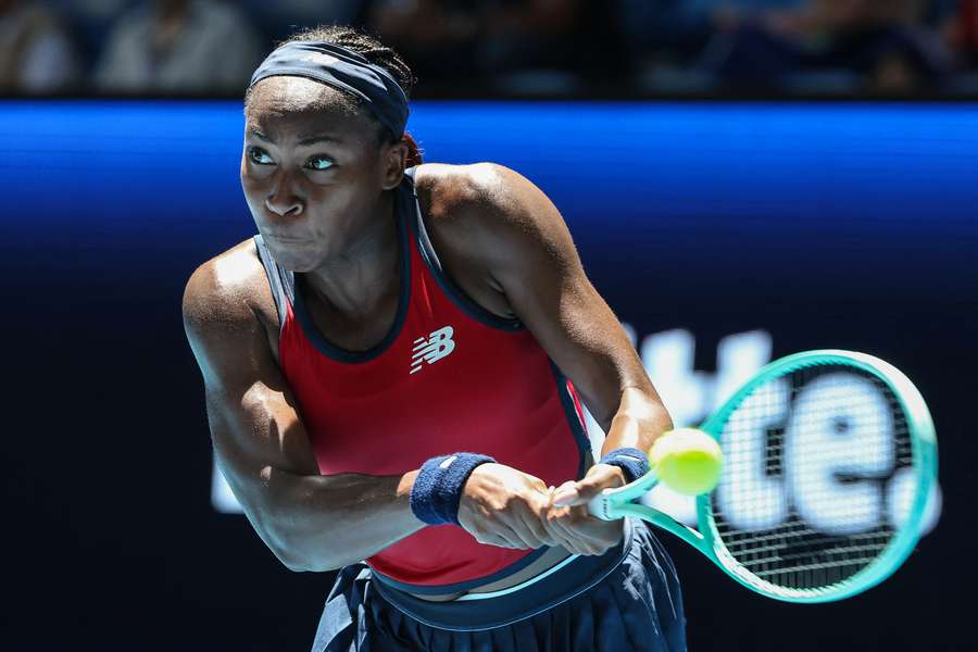 Gauff in action at the United Cup