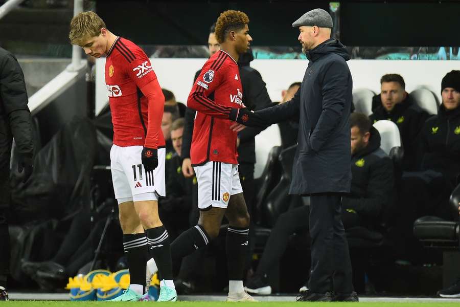 Rashford werd van het veld gestuurd na een slecht optreden tegen Newcastle