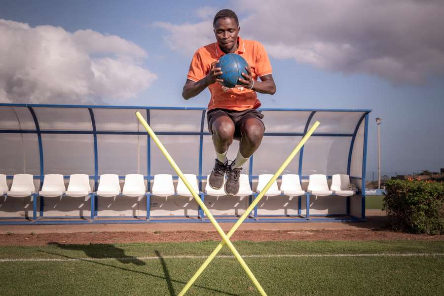 Diop, 30, trains as part of the Sansofe (Welcome) football project