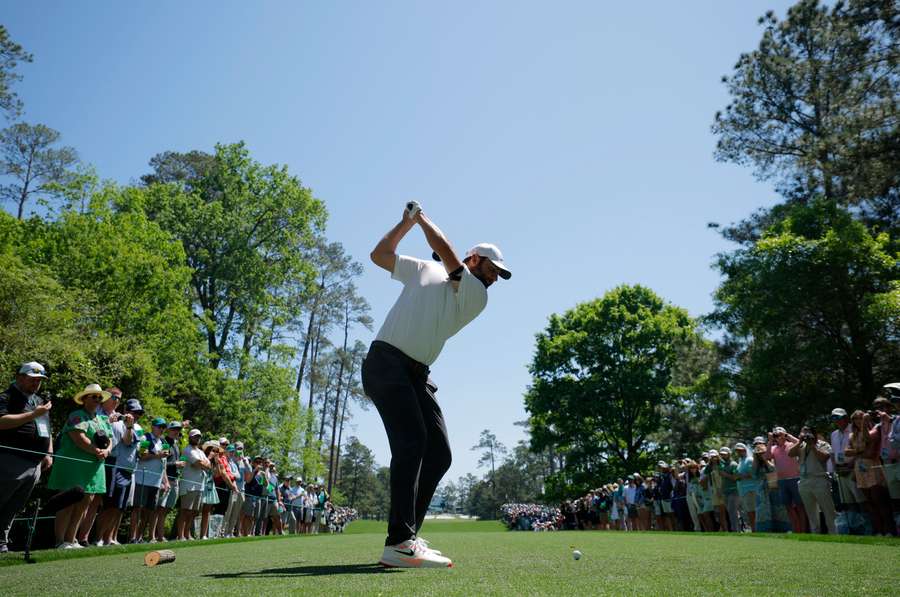 Scottie Scheffler in practice at Augusta