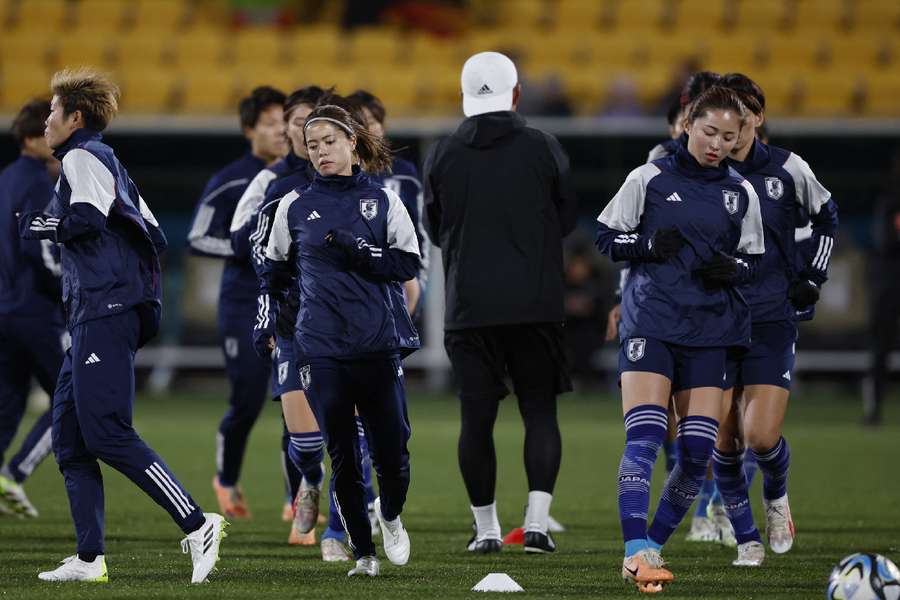 Japan players in training