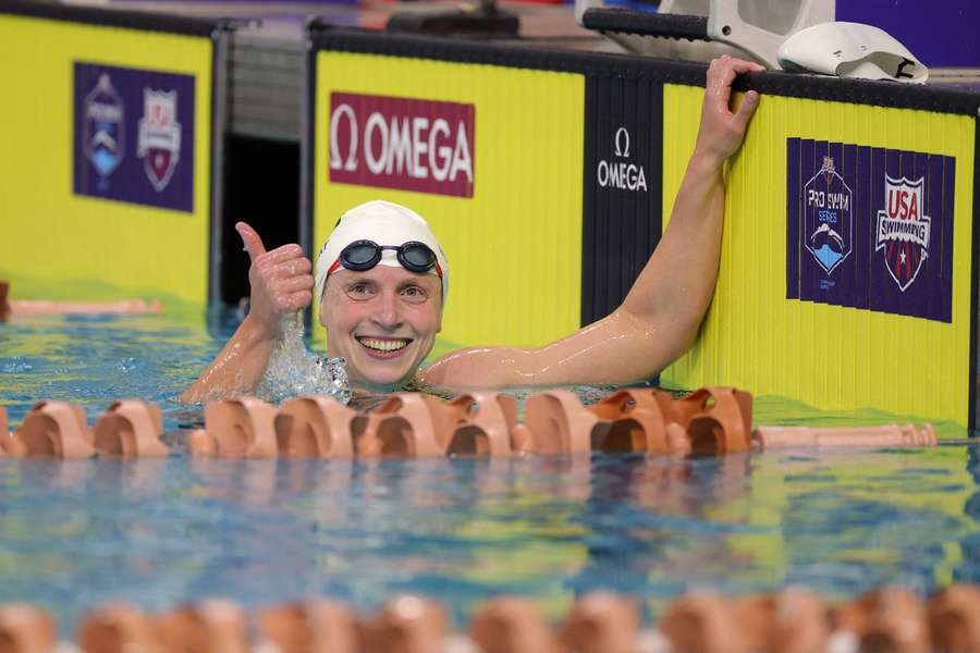 Ledecky celebrates victory