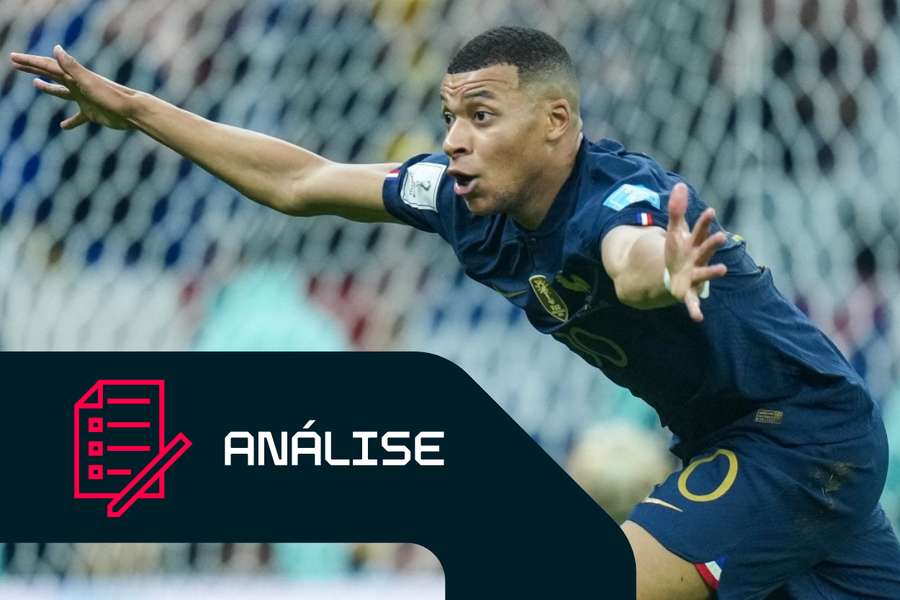 Kylian Mbappé celebra o seu hat-trick na final do Mundial-2022 Kylian Mbappé celebra o seu hat-trick na final do Mundial-2022