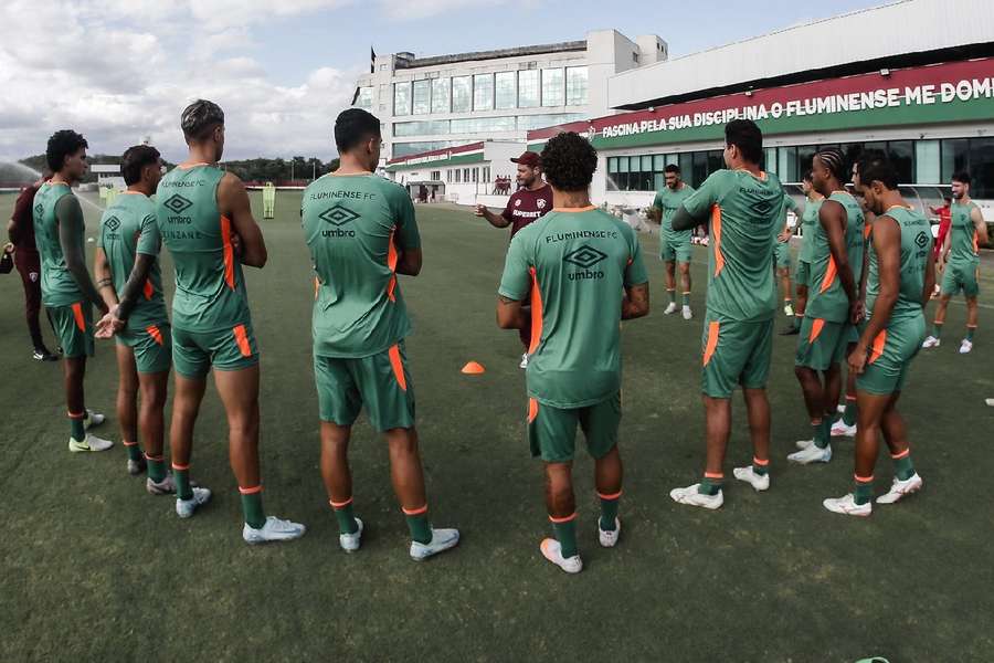 Parte do elenco do Fluminense em trabalho de pré-temporada