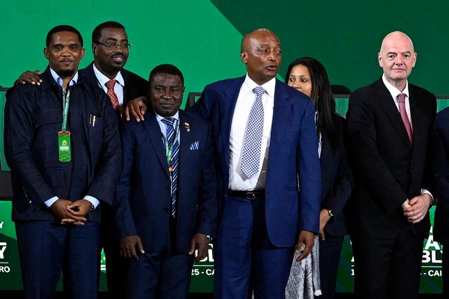 CAF boss Motsepe attends FECAFOOT headquarter unveiling in Yaounde