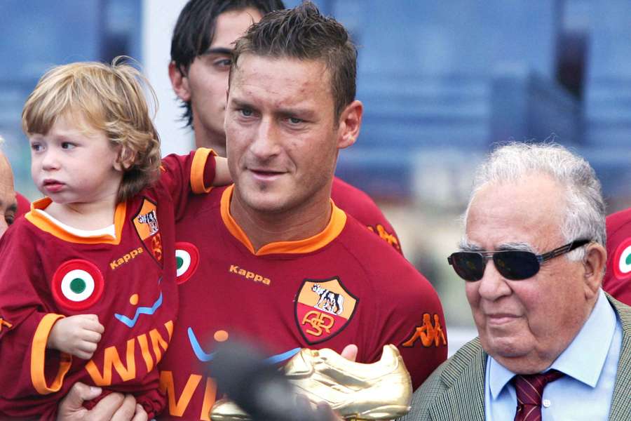 Franco Sensi con Francesco Totti