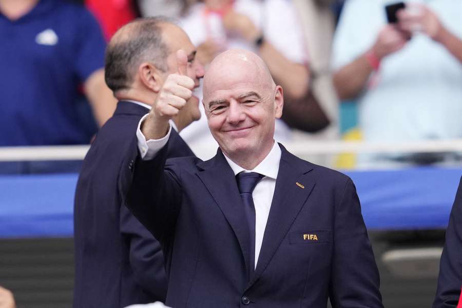 Gianni Infantino during the FIFA World Cup quarterfinal between Norway and England Gianni Infantino during the FIFA World Cup quarterfinal between Norway and England