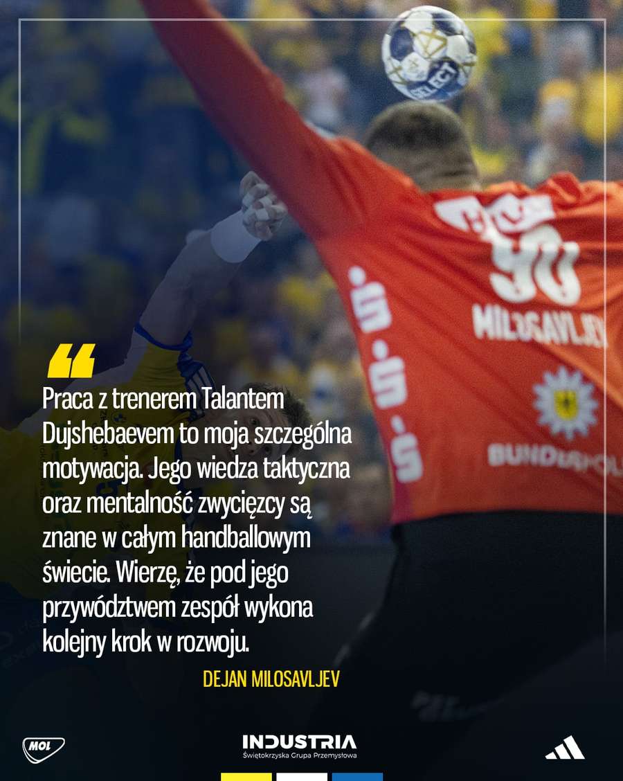 Dejan Milosavljev o dołączeniu do Industrii Kielce Dejan Milosavljev o dołączeniu do Industrii Kielce