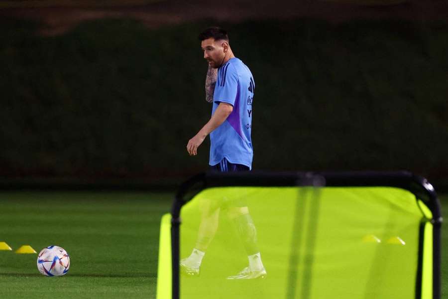 Lionel Messi has been training alone due to muscle fatigue.