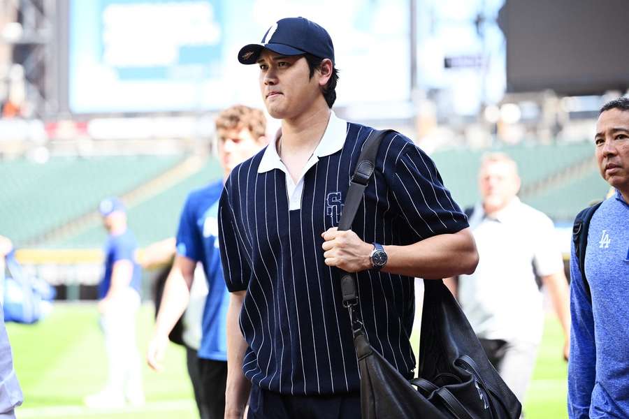 Shohei Ohtani walks on the field before Friday's game against the White Sox Shohei Ohtani walks on the field before Friday's game against the White Sox