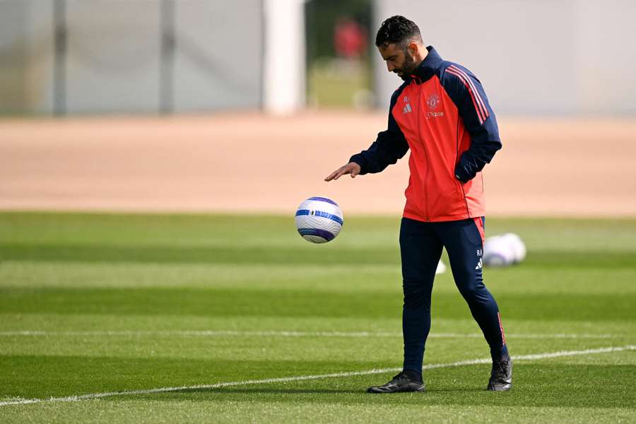 Rúben Amorim, en la primera sesión de entrenamiento en el remodelado Complejo de Entrenamiento de Carrington