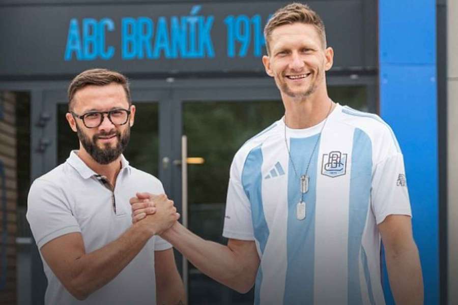 Předseda ABC Braník Adam Trávník a kanonýr Milan Škoda.