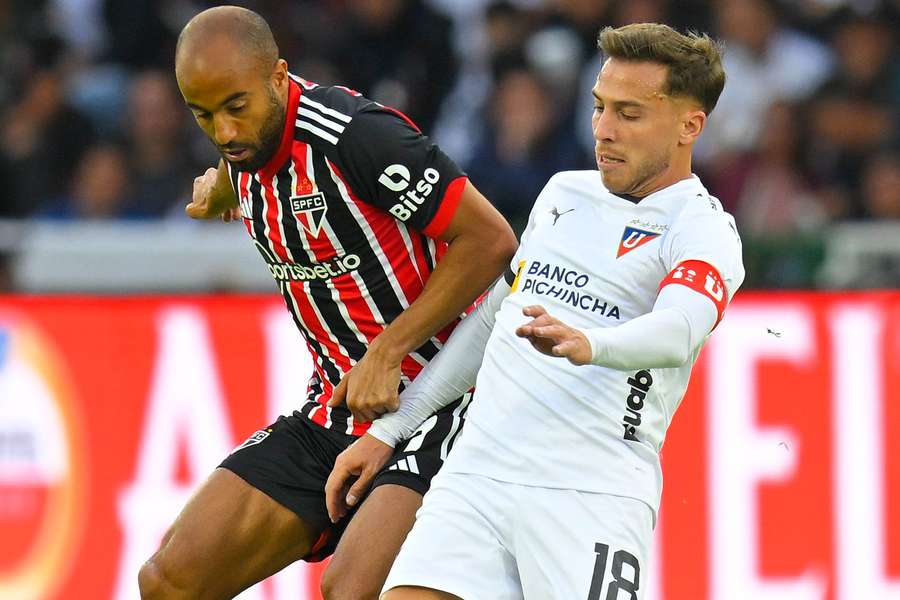 Lucas Moura fez um gol de honra no final da partida contra a LDU