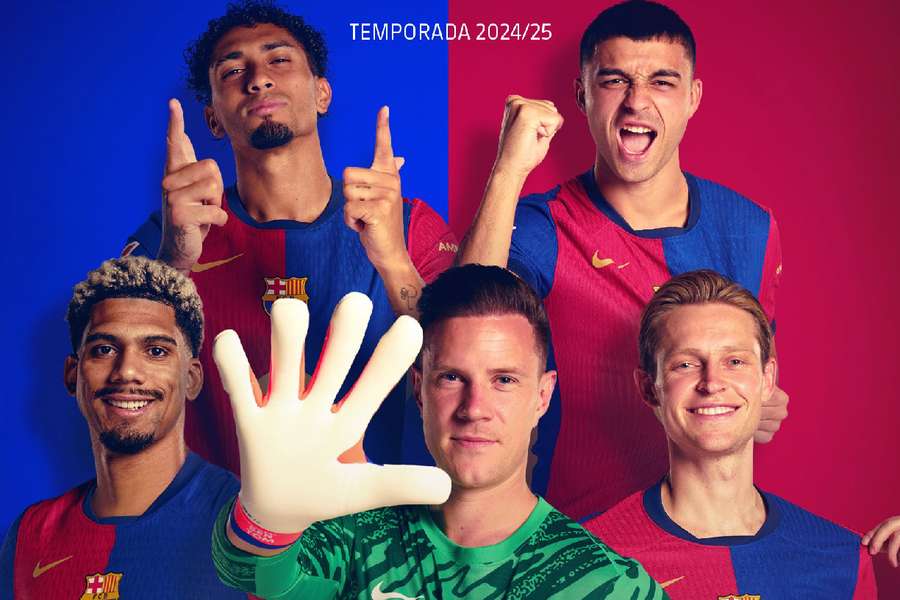 Los cinco capitanes del Barça.