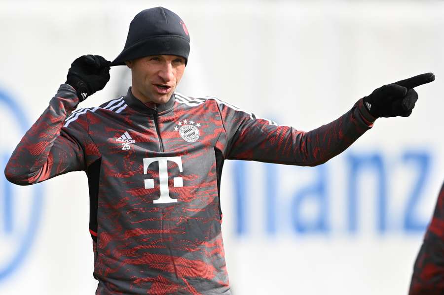 Thomas Müller ce mardi à l'entraînement.