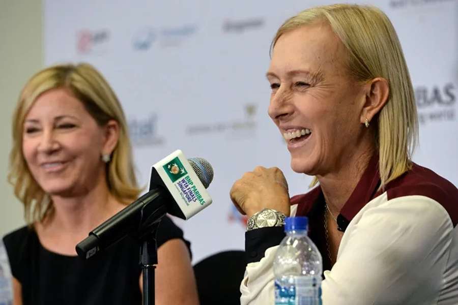 Tennis greats Chris Evert (left) and Martina Navratilova (right) say they are opposed to moving the WTA Finals to Saudi Arabia