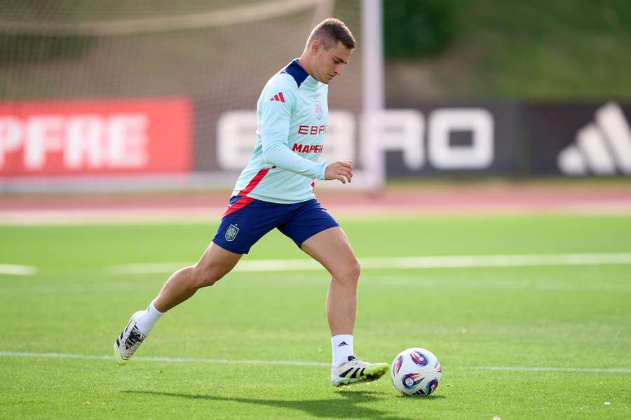 De Frutos, durante su primer entrenamiento con España