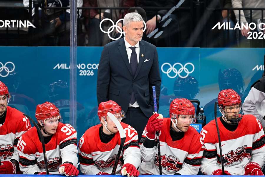 Mikael Gath in charge of the Danish national ice hockey team during the Winter Olympics