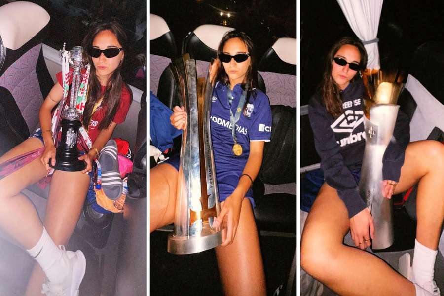 As fotografias icónicas de Bruna com as Taças As fotografias icónicas de Bruna com as Taças