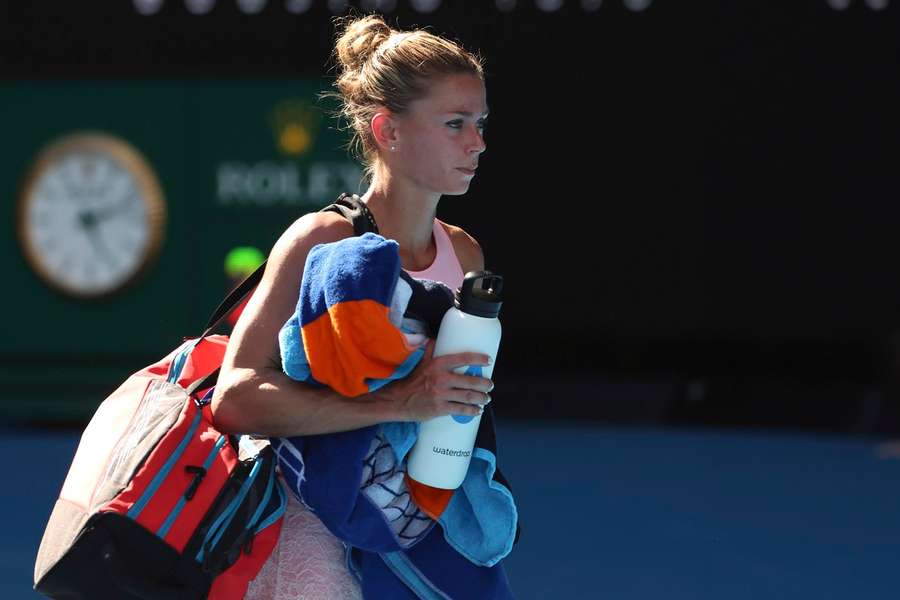 Camila Giorgi auf dem Sprung.