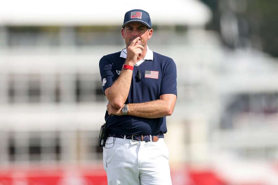 USA captain Keegan Bradley looks on during day two of the 2025 Ryder Cup