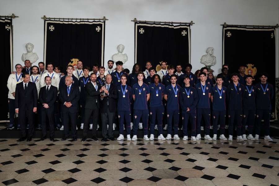 O Presidente da República, Marcelo Rebelo de Sousa na receção à seleção nacional de sub-17 pela conquista do título mundial O Presidente da República, Marcelo Rebelo de Sousa na receção à seleção nacional de sub-17 pela conquista do título mundial