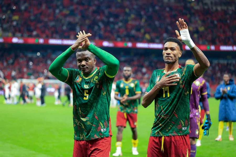 Cameroon players applaud fans after the loss Cameroon players applaud fans after the loss