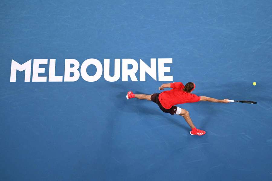 Alexander Zverev bei seinem Auftaktmatch in Melbourne