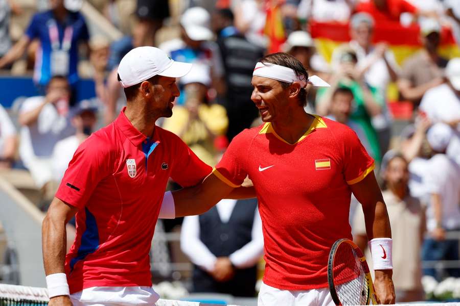 Djokovic i Nadal na Igrzyskach Olimpijskich w 2024 roku.