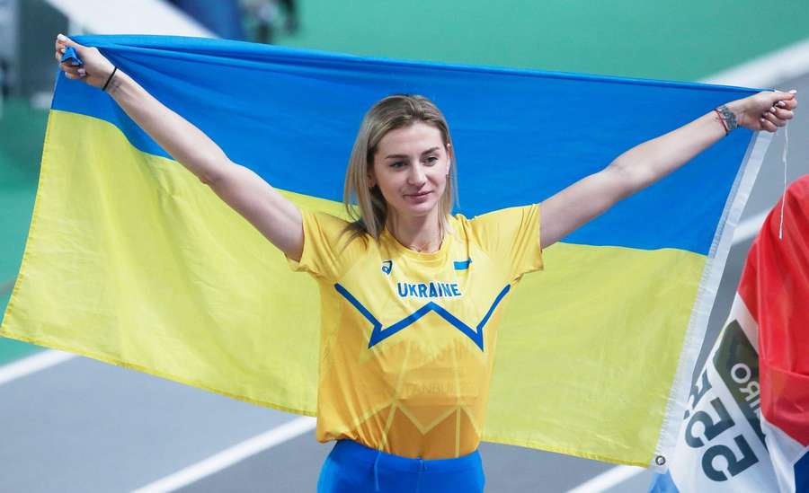 Kateryna Tabashnyk tijdens de EK Indoor in Turkije eerder dit jaar