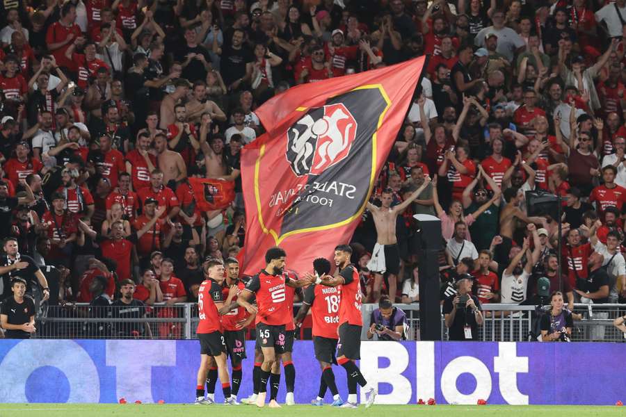 Rennes celebrate Ludovic Blas' winner