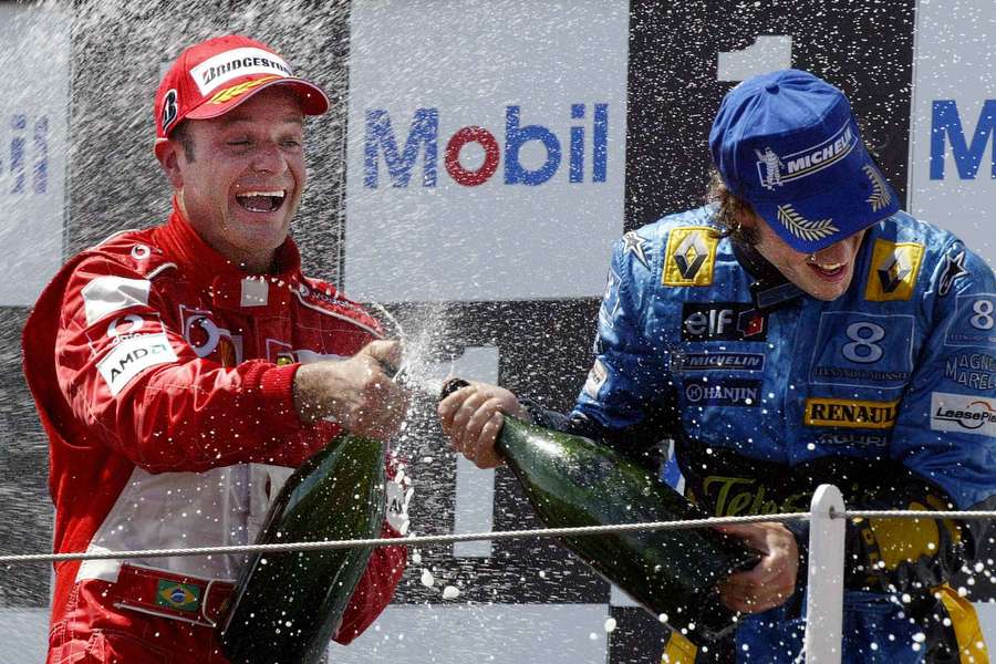 Barrichello y Alonso, en 2004.