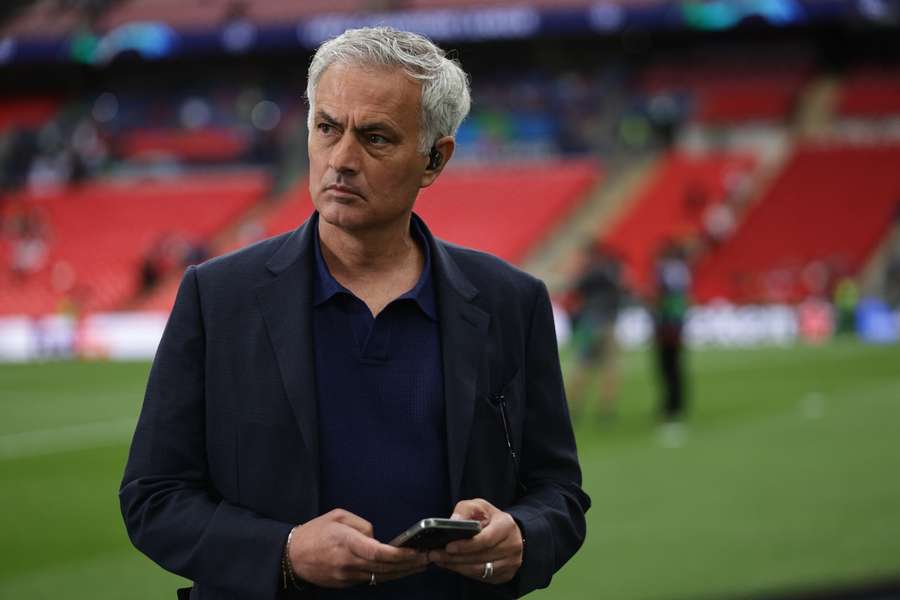 Jose Mourinho na zdjęciu przed finałem Ligi Mistrzów