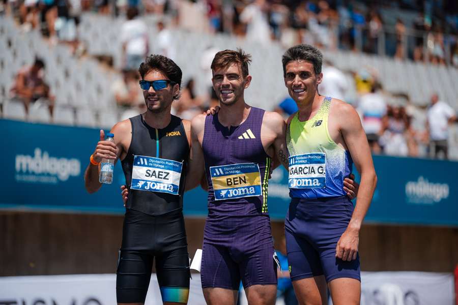 Podio del 1.500 metros masculino