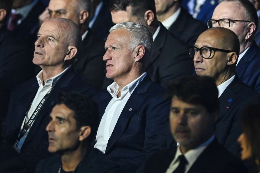 Didier Deschamps aux côtés de Guy Stéphan et Philippe Diallo en décembre dernier.
